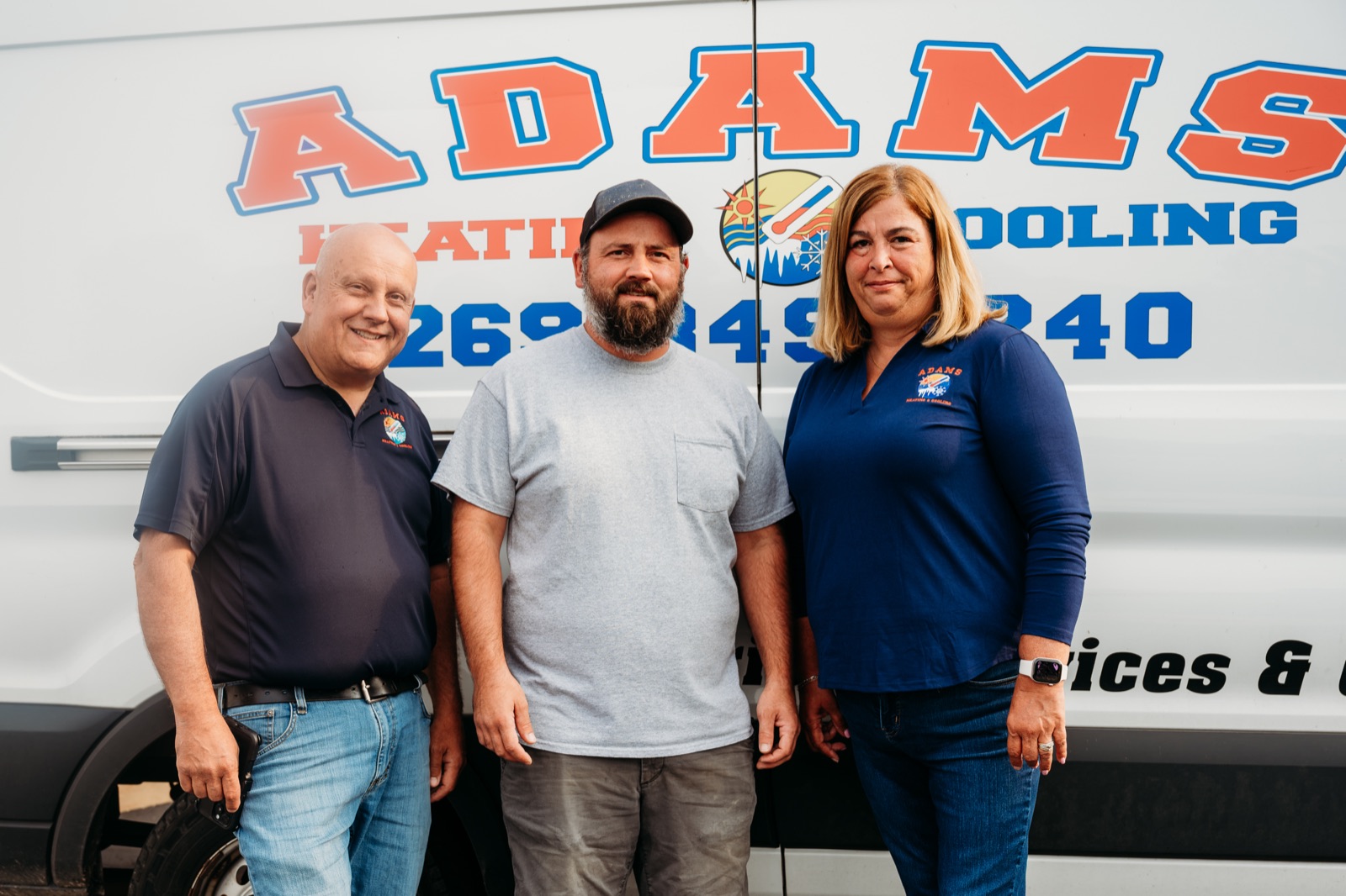 Co-owners Rob, Tyria and Josh Adams of Adams Heating & Cooling