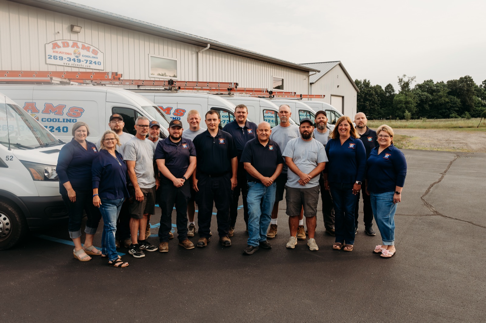 The whole Adams Heating & Cooling team
